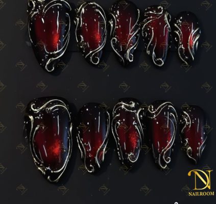 DT NAIL TUYỂN DỤNG THỢ LÀM NAIL BOX PHONG CÁCH ÂU CAO CẤP (PRESS-ON NAIL) 18 Nailbox Âu Mỹ Đỏ đô